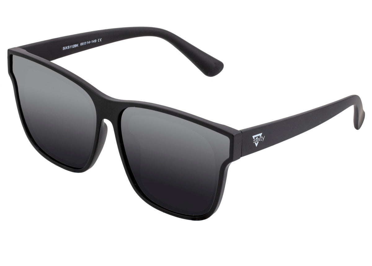 Black Narrow Thick Round Tinted Sunglasses with Blue Sunwear Lenses -  Bellion